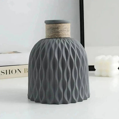 EcoVase - Rope Flower Vase Room Decor ZYLA HOMES gray 
